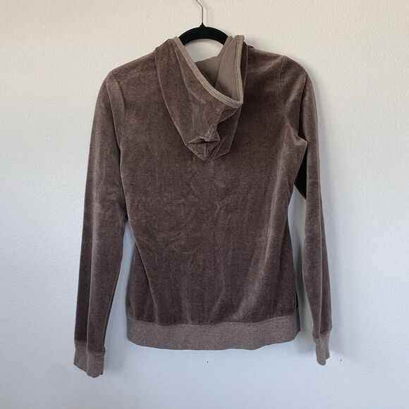 Banana Republic Brown Velour Track Suit Zip Up Hoodie Jacket Small Y2K - Picture 2 of 10
